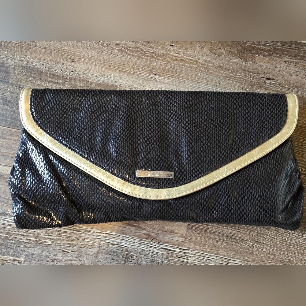 Kenneth Cole Reaction Black and Gold Clutch